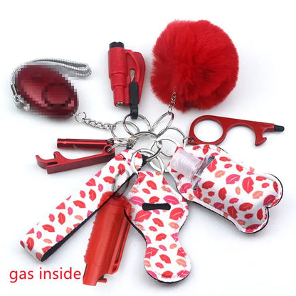 11pcs Self-Defence Keychain Set Multi-Function Keyring