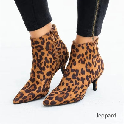 Leopard Print Knee-High Boots