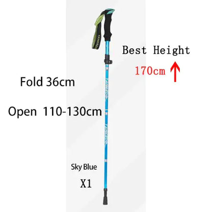 Outdoor Fold Trekking Pole Camping Portable Walking Hiking Stick