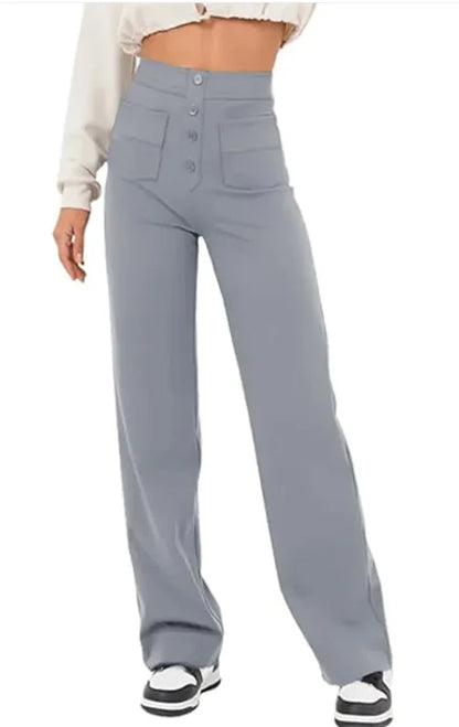 Fall Women's High Waist Wide Leg Trousers