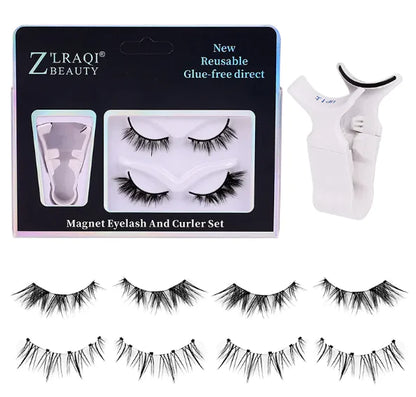 Non Adhesive Thick One Piece Magnetic Suction False Eyelashes