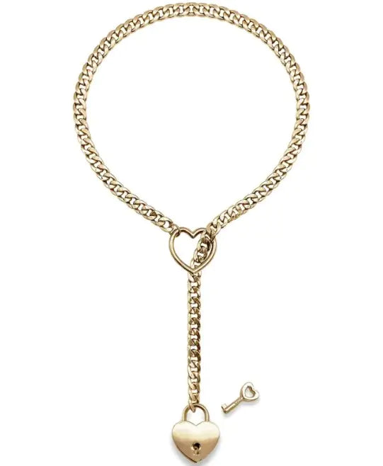 Heart Shaped Lock Core With Key Necklace