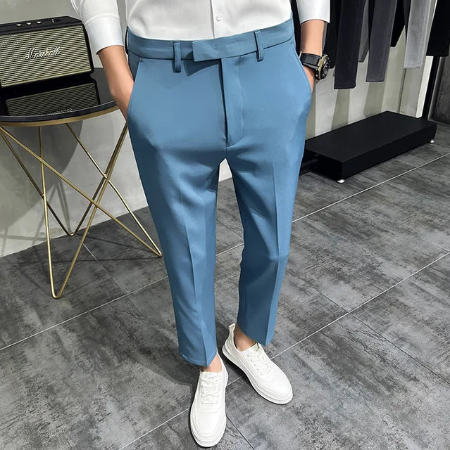 2022 Summer Fashion Mens Dark Green Suit Pants