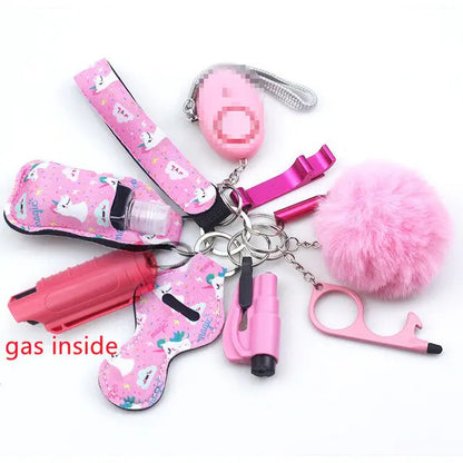 11pcs Self-Defence Keychain Set Multi-Function Keyring