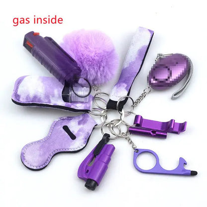 11pcs Self-Defence Keychain Set Multi-Function Keyring