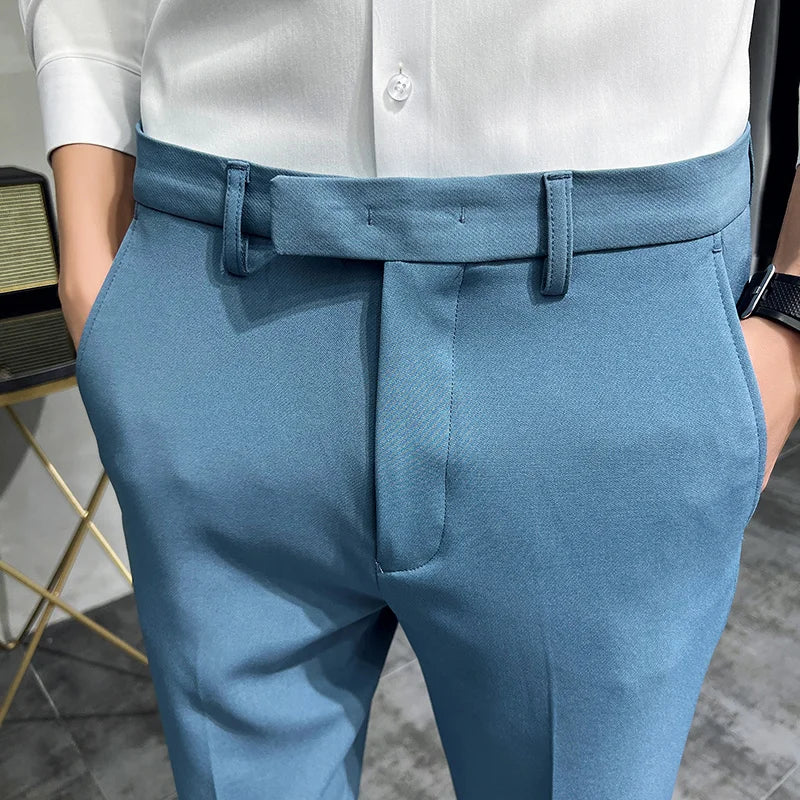 2022 Summer Fashion Mens Dark Green Suit Pants