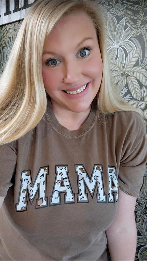 Brown Leopard Mama Tee