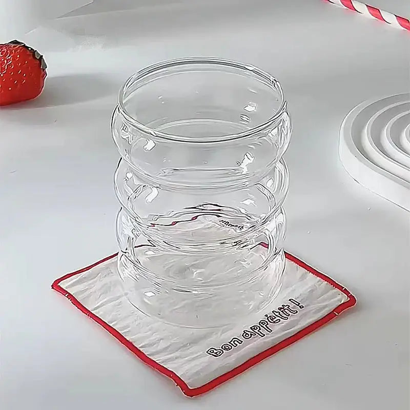 Wave-shaped Glass Cup Set