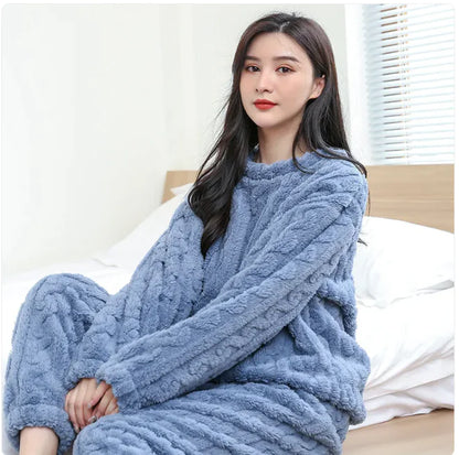 Cozy Flannel Thickened Lounge Set