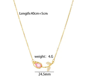 Tulip Flower Necklace For Women