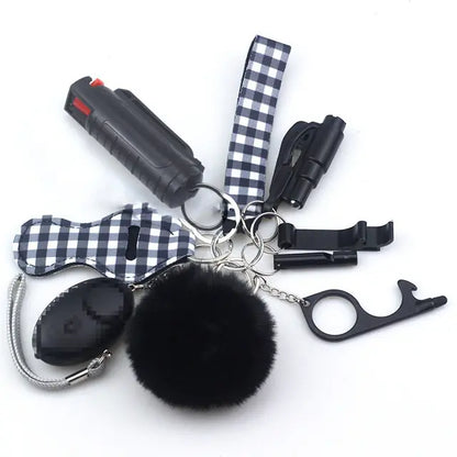 11pcs Self-Defence Keychain Set Multi-Function Keyring