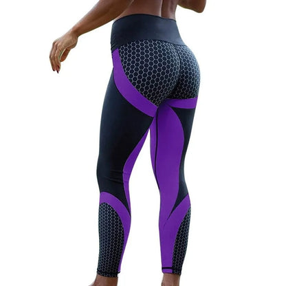 Women Honeycomb Printed Yoga Pants