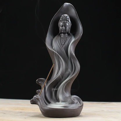 Ceramic Guanyin Buddhist Decoration Incense Burner