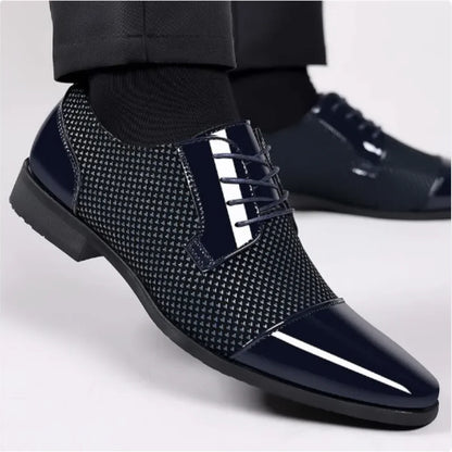 Men's Breathable Pointed Leather Dress Shoes – British Korean Style