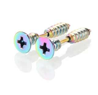 Nail Screw Stud Earring