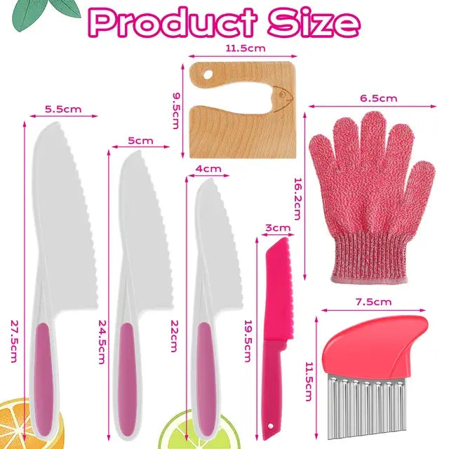 Cooking Cutter Set Wooden and Plastic Knives