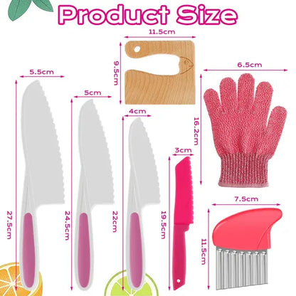 Cooking Cutter Set Wooden and Plastic Knives