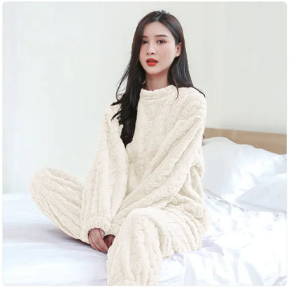 Cozy Flannel Thickened Lounge Set