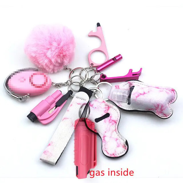 11pcs Self-Defence Keychain Set Multi-Function Keyring