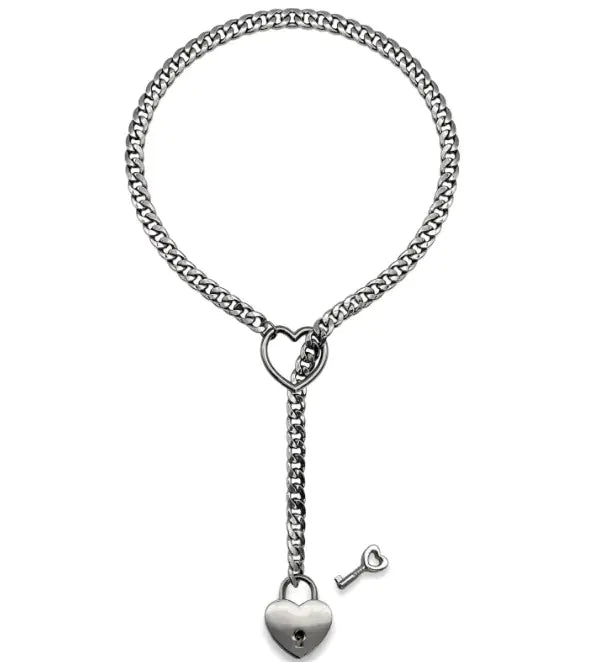 Heart Shaped Lock Core With Key Necklace