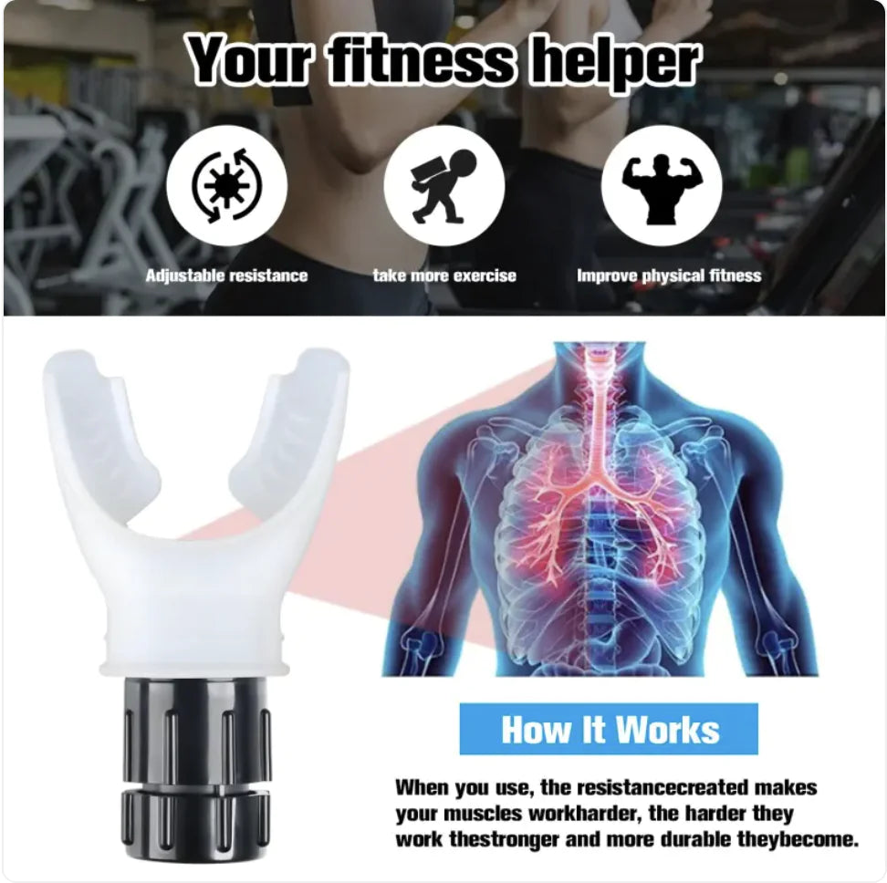 Adjustable Portable Breath Trainer for Muscle Strength and Fitness Training