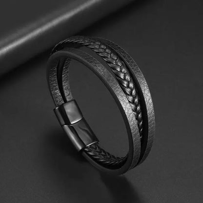 Classic Hand Woven Multi-Layered Leather Bracelet