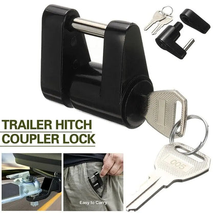 Trailer Hitch Coupler Lock Dia 1/4" Span 3/4" For Tow Boat RV Truck Car + 2 Keys