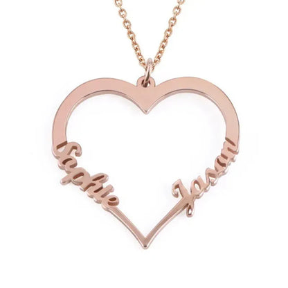 Stainless Steel Personalized Name Customized Heart Necklace