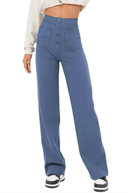 Fall Women's High Waist Wide Leg Trousers