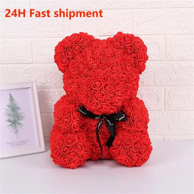 Rose Plush With Artificial Flowers