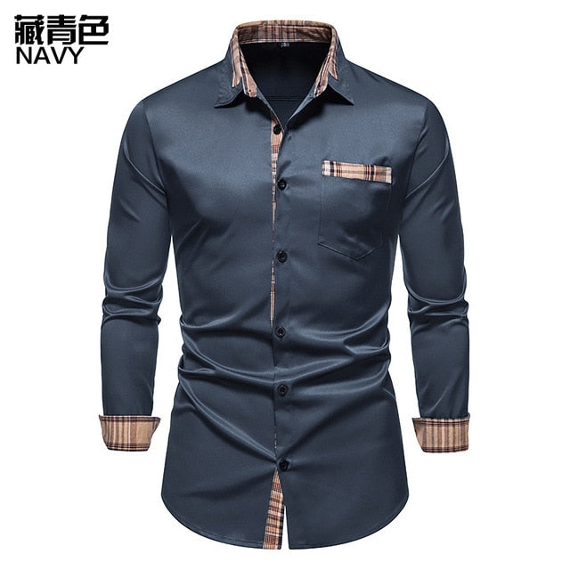 Patchwork Formal Shirts for Men