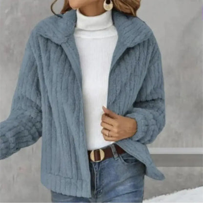 Cozy Chic Fleece Lapel Cropped Jacket