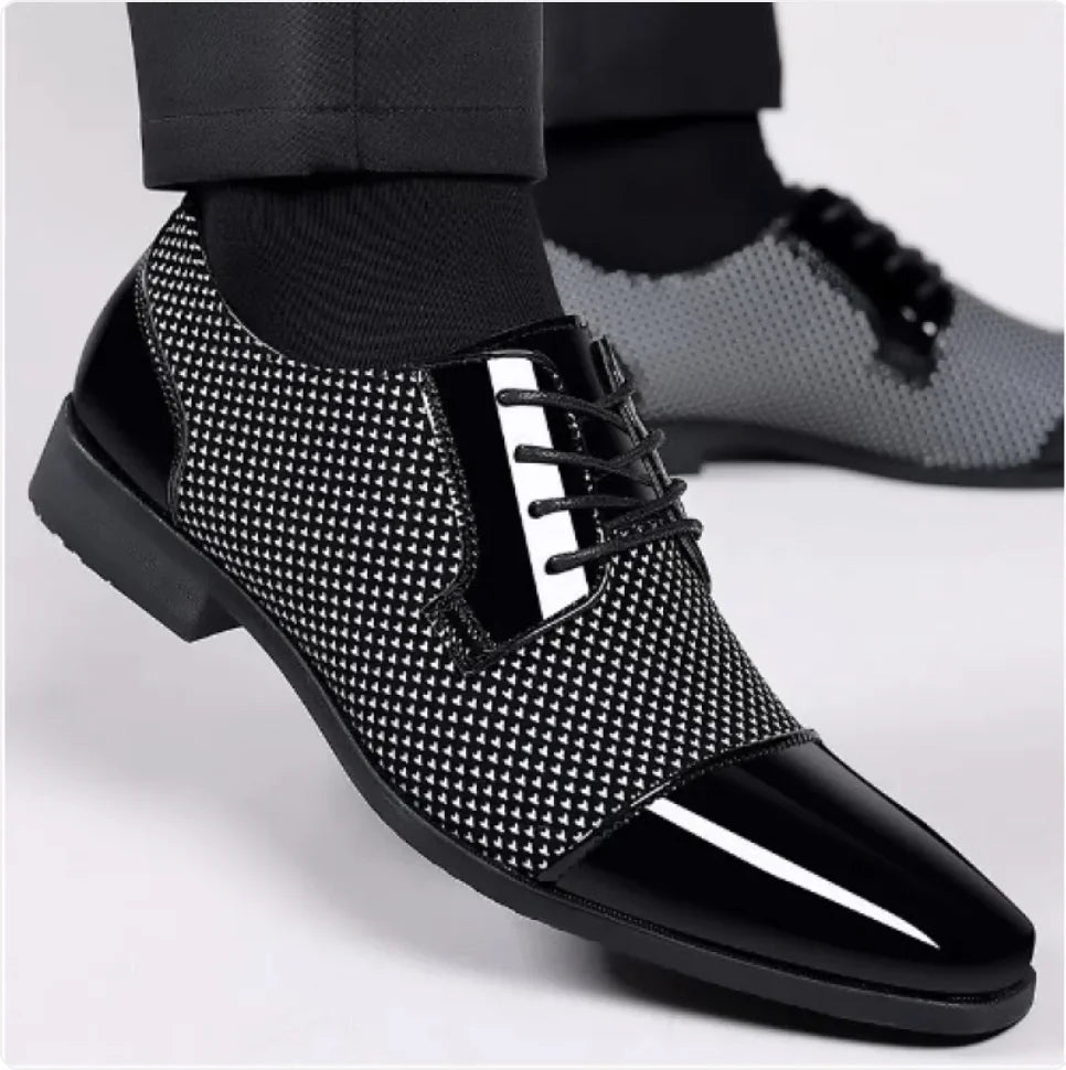 Men's Breathable Pointed Leather Dress Shoes – British Korean Style