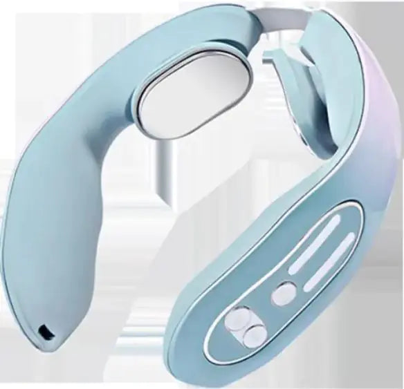 EMS Neck Acupoints Lymphvity Massager Device Intelligent Neck Massager With Heat Blue Hot Design