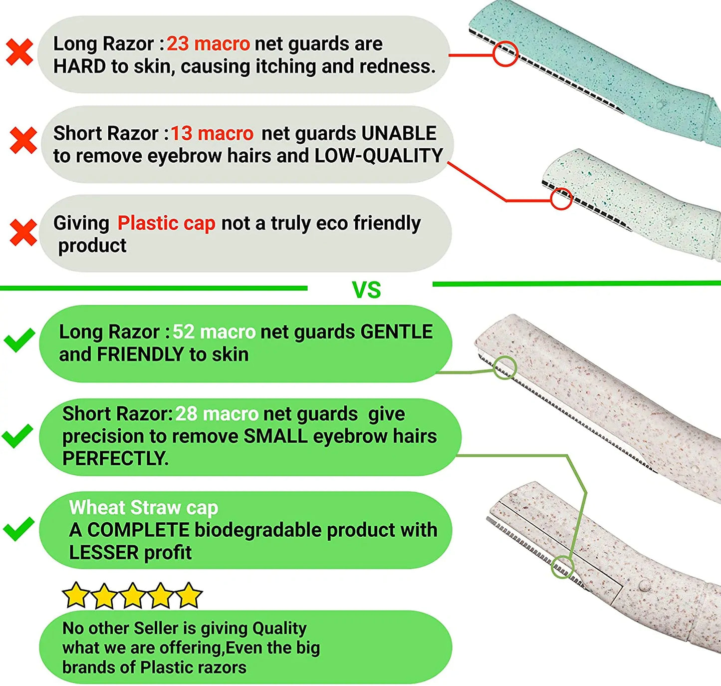 Biodegradable Eyebrow Razor For Women