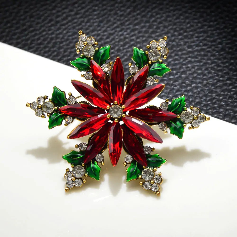 Christmas Crystal Snowflake Pin