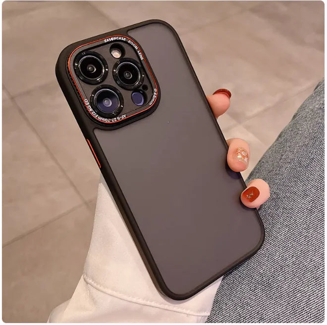 Skin Touch Matte Metal Lens Protective Case