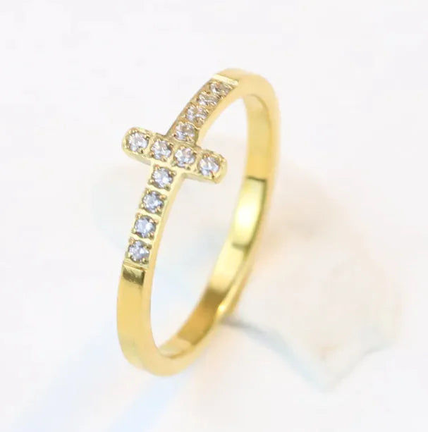 Vintage Diamond Cross Ring