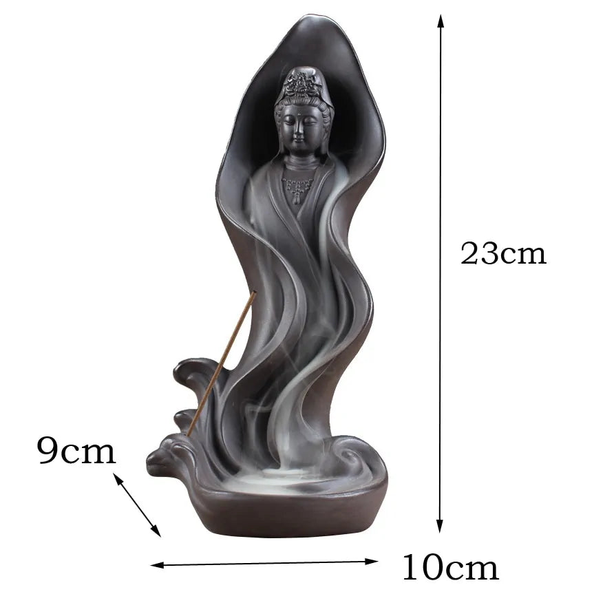 Ceramic Guanyin Buddhist Decoration Incense Burner