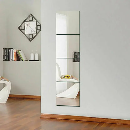 Square Mirror Glass Tile Acrylic Wall Stickers