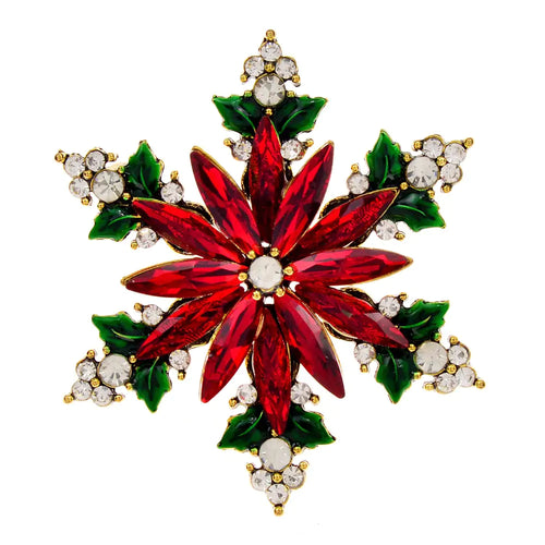 Christmas Crystal Snowflake Pin