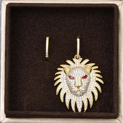 Lion Asymmetry Earrings for Women