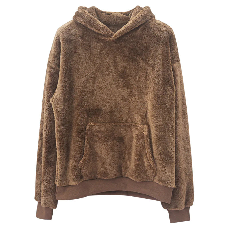 Velvet Hooded Sweater Men's Plush Sweatshirt